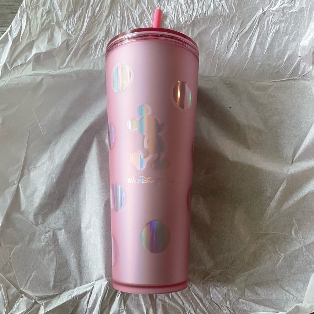 NWT Disney World Starbucks Tumbler in Piglet Pink (iridescent polkadots)